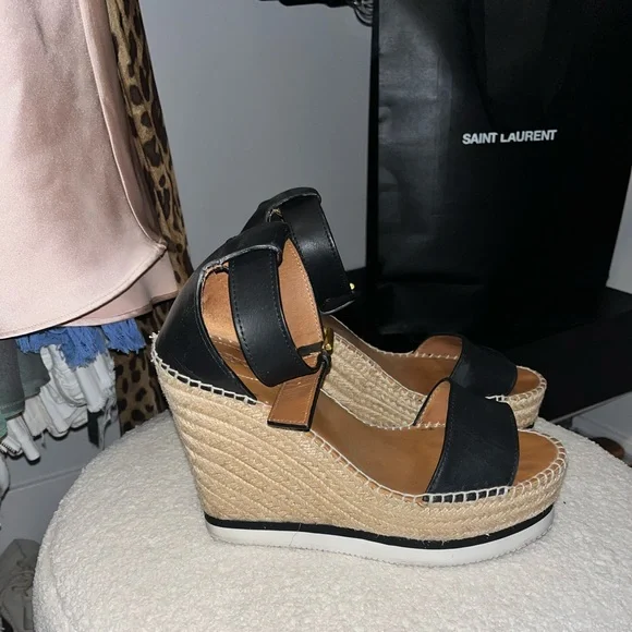 See By Chloe Glyn Platform Wedge Espadrille Sandals - Picture 11 of 16